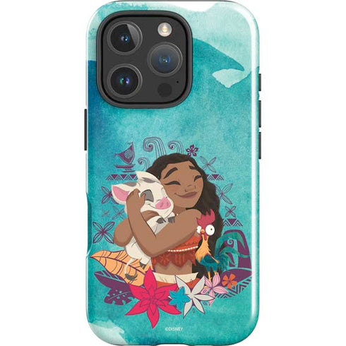Disney Princess Moana with Pua and Heihei iPhone 16 Pro Max Impact Case
